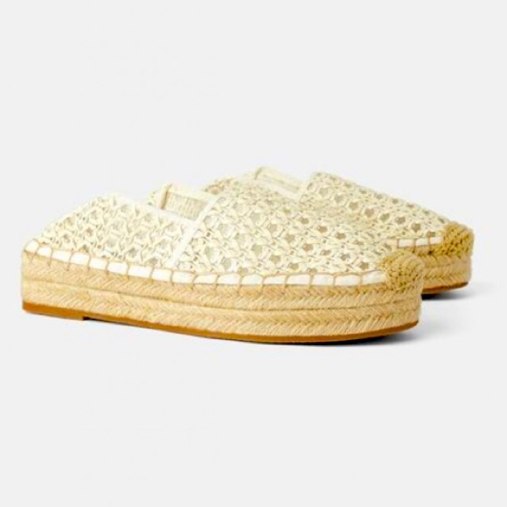 ZARA WOVEN PLATFORM ESPADRILLES